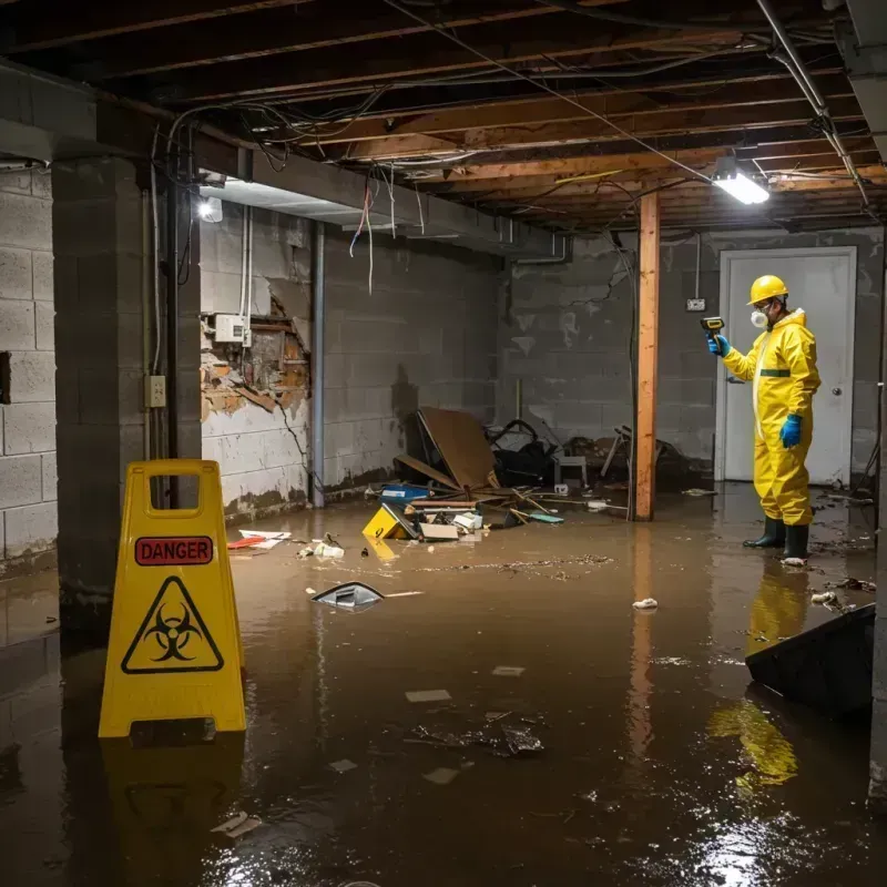 Flooded Basement Electrical Hazard in Hinton, WV Property