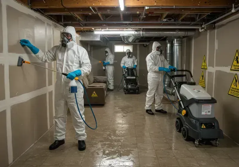 Basement Moisture Removal and Structural Drying process in Hinton, WV